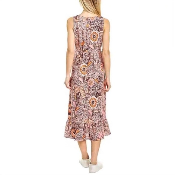 Madewell Lace-Up Ruffle-Hem Midi Dress in Bali Blooms - Picture 3 of 6
